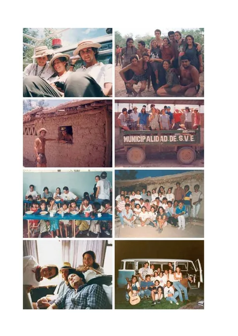 Collage of photographs of the missions with the Wichí, in El Impenetrable, Salta