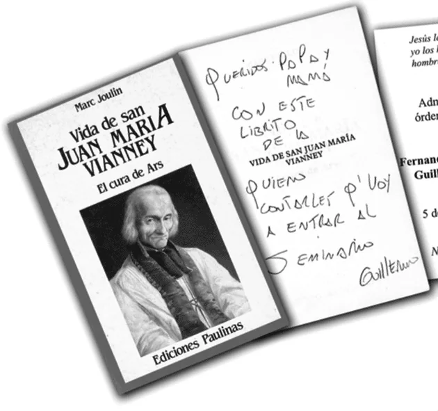 Book “Life of Saint John Mary Vianney” with a handwritten dedication to his parents