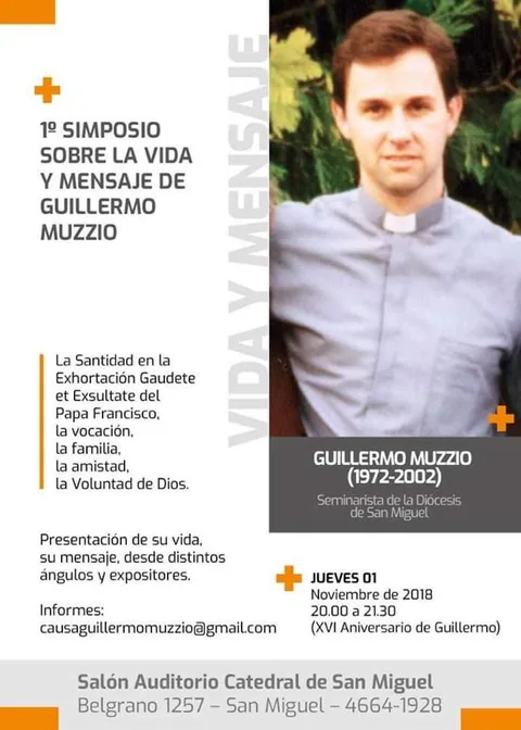Flyer of the First Symposium on the life and message of Guillermo Muzzio, 2018